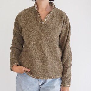 Vintage Woolrich Wool Blend Half Zip Knit Sweater Cabincore Grandpa L